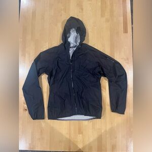Salomon Black Hooded Water Resistant Jacket Womens Medium